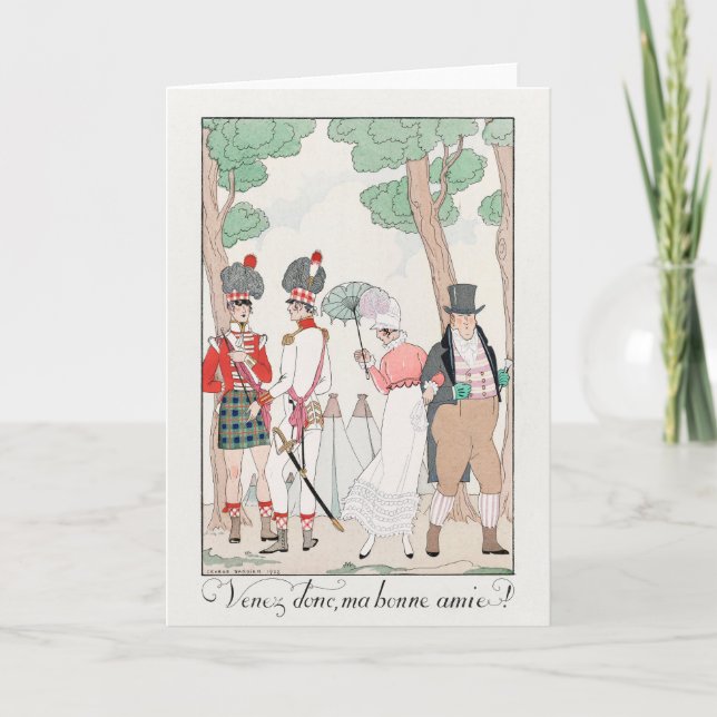 George Barbier, Art Deco Thank You Card (Front)