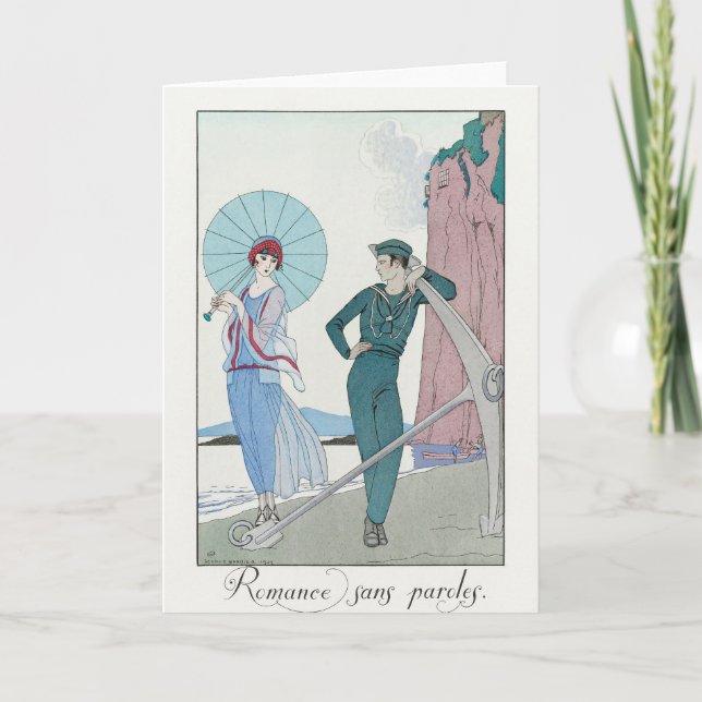 George Barbier, Art Deco Thank You Card (Front)