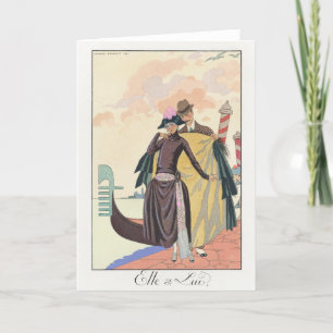 George Barbier, Art Deco Thank You Card