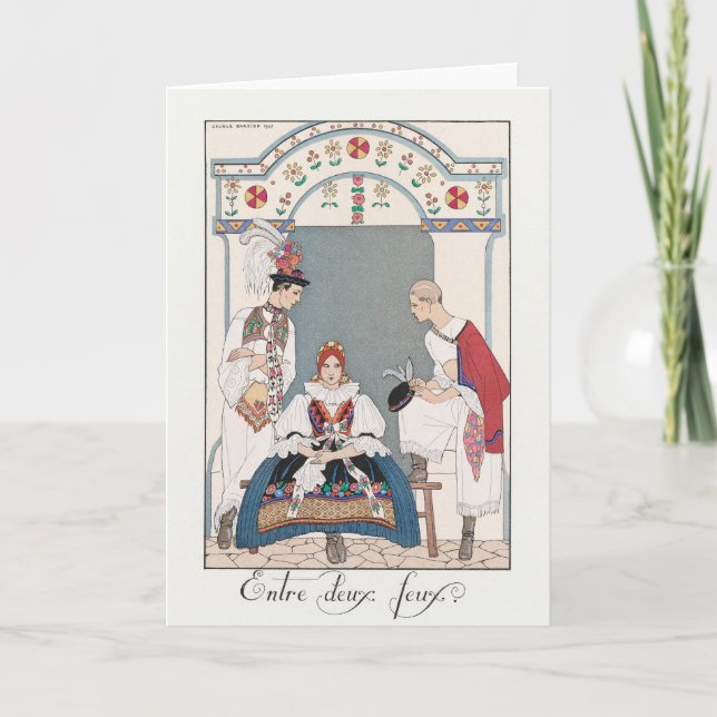 George Barbier, Art Deco Thank You Card (Front)