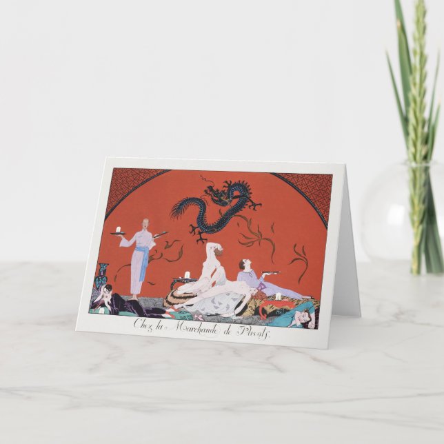 George Barbier, Art Deco Thank You Card (Front)