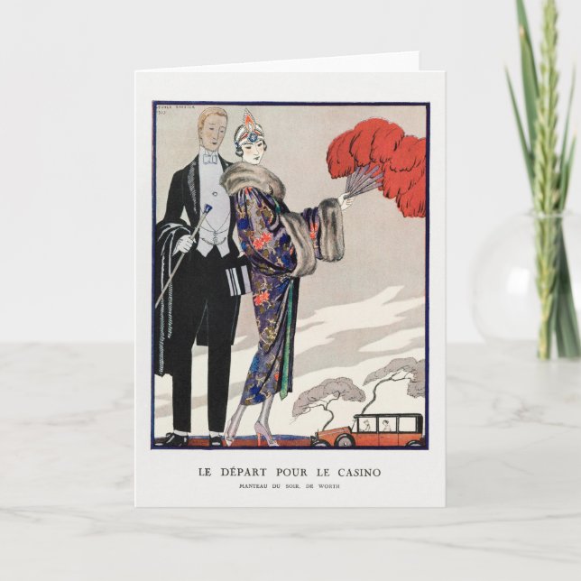 George Barbier, Art Deco Thank You Card (Front)