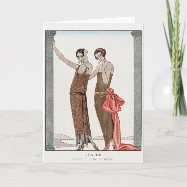 George Barbier, Art Deco Thank You Card (Front)