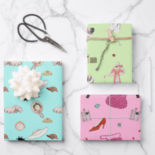 George Barbier Vintage Fashion Illustrations Wrapping Paper Sheet