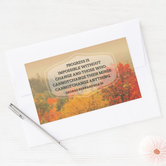 George Bernard Shaw Inspirational Quote "Change" Rectangular Sticker (Envelope)