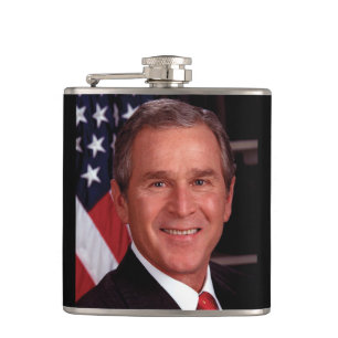 George Bush 43rd US American President Photo Hip Flask