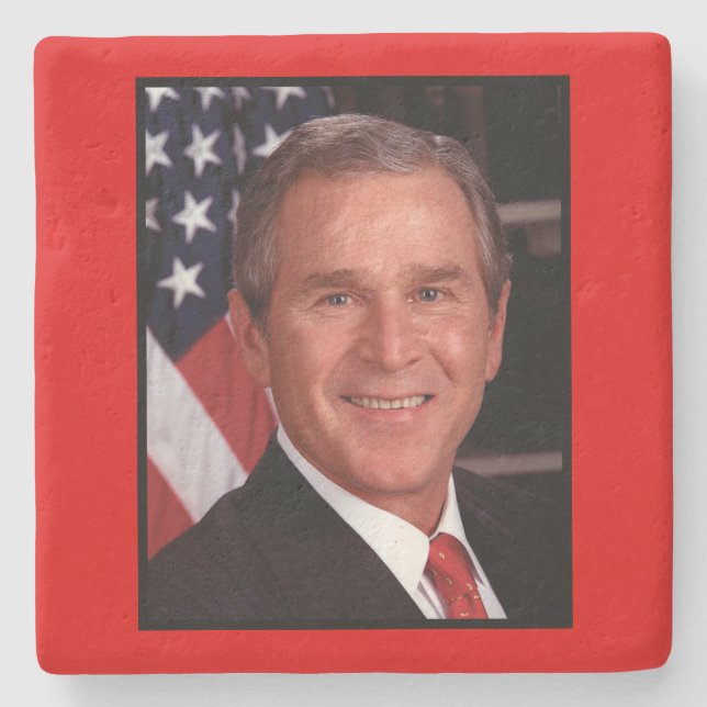 George Bush 43rd US American President Photo Stone Coaster (Front)