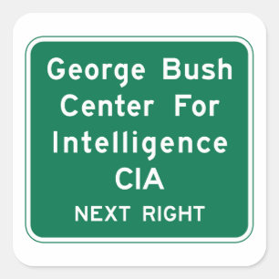 George Bush Centre, Road Sign, Virginia, USA Square Sticker