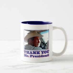 George Bush/Thank you! Two-Tone Coffee Mug