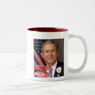 George Bush Valentine's Day Two-Tone Coffee Mug
