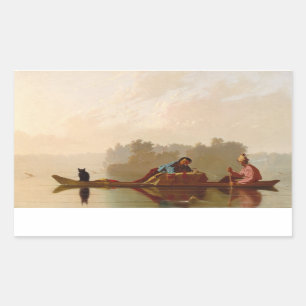 George Caleb Bingham - Fur Traders Descending Rectangular Sticker