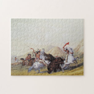 George Catlin Attacking the Grizzly Bear 1844 Jigsaw Puzzle