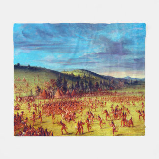 George Catlin Ball-play of the Choctaw Ball Up Fleece Blanket