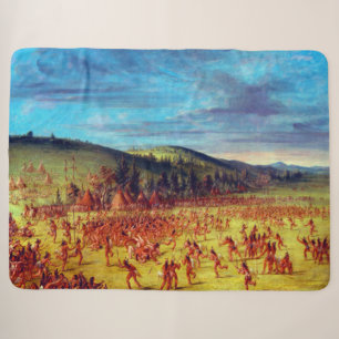 George Catlin Ball-play of the Choctaw Ball Up Sherpa Blanket