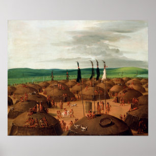 George Catlin Bird’s-eye View of the Mandan Poster