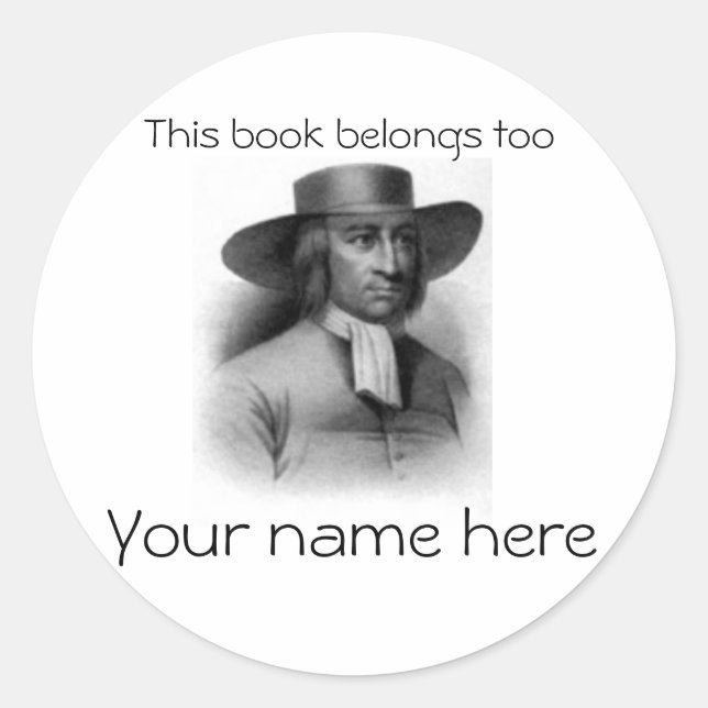 George Fox Book Plate Classic Round Sticker (Front)