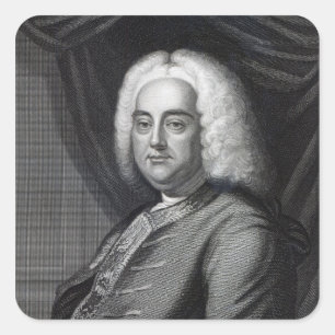 George Frederic Handel, engraved by Thomson Square Sticker