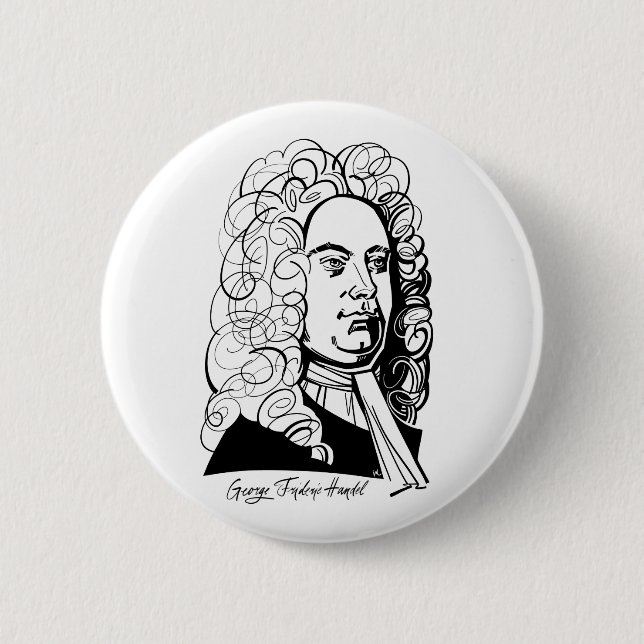 George Frideric Handel 6 Cm Round Badge (Front)