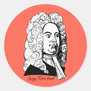 George Frideric Handel Classic Round Sticker