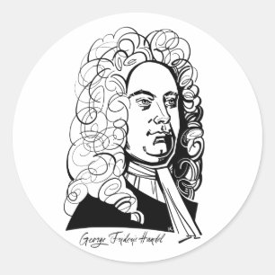 George Frideric Handel Classic Round Sticker