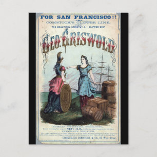 George Griswold Clipper sailing ship 1863 Postcard
