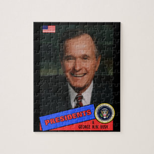 George H.W. Bush Baseball Card Jigsaw Puzzle