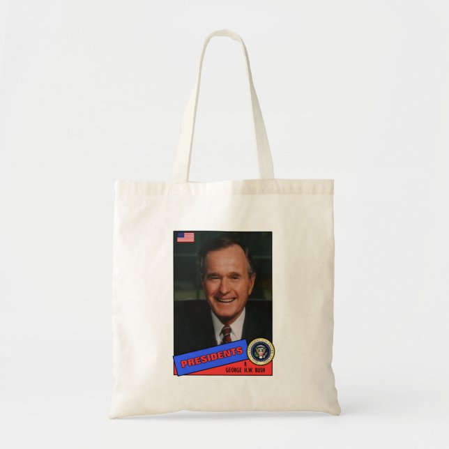George H.W. Bush Baseball Card Tote Bag (Front)