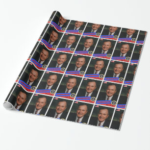 George H.W. Bush Baseball Card Wrapping Paper