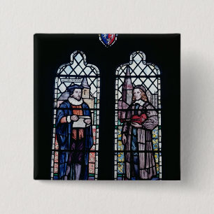 George Herbert and Nicholas Ferrar 15 Cm Square Badge