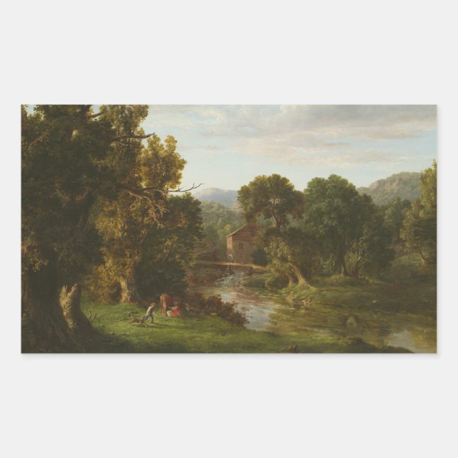 George Inness - The Old Mill Rectangular Sticker (Front)