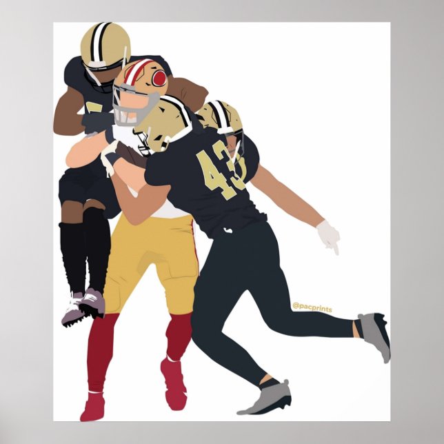 George Kittle v Saints Game Winning Play Minimalis Poster (Front)