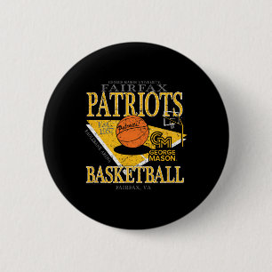 George Mason Patriots Sketll Vintage Fairfax Green 6 Cm Round Badge