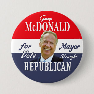 George McDonald NYC Mayor in 2013 7.5 Cm Round Badge