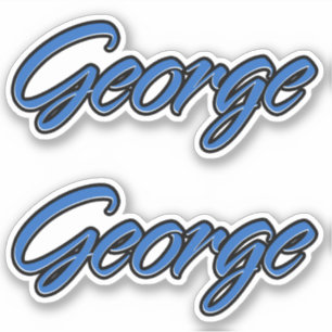 George Name blue sticker sticker embroiderset