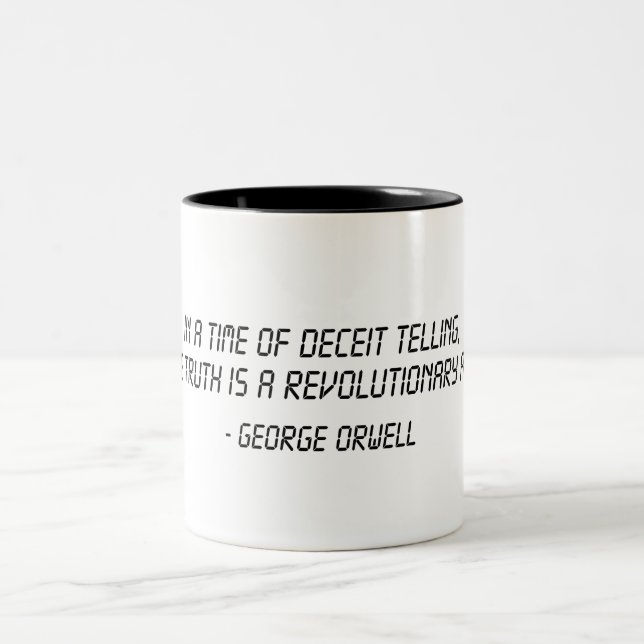 George Orwell Quote Two-Tone Coffee Mug (Center)