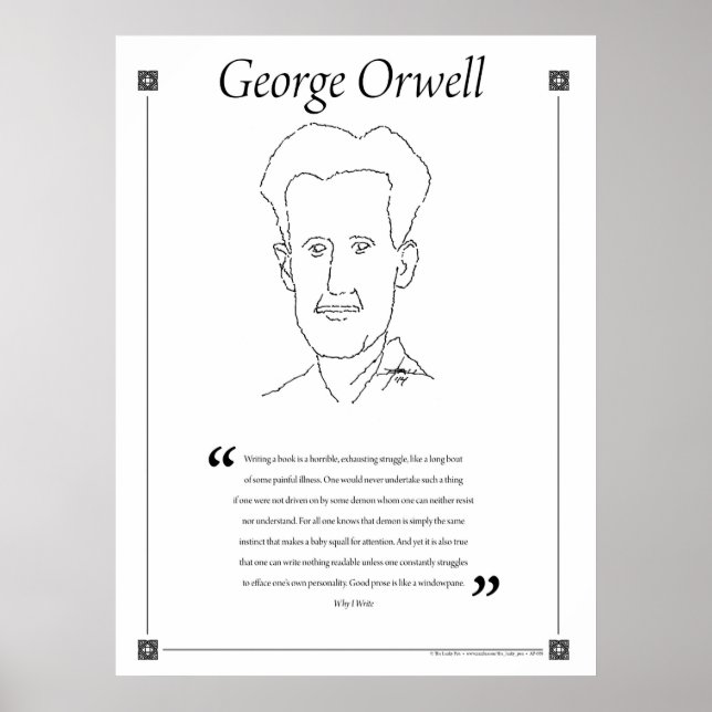 George Orwell Writing Quote Poster (Front)