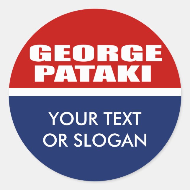 GEORGE PATAKI FOR SENATE CLASSIC ROUND STICKER (Front)