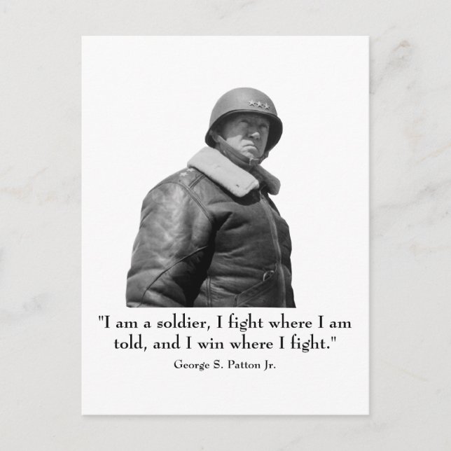 George Patton and Quote Postcard (Front)