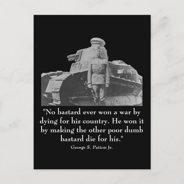 George Patton and Quote Postcard (Front)