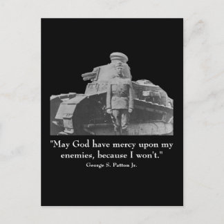 George Patton and Quote Postcard