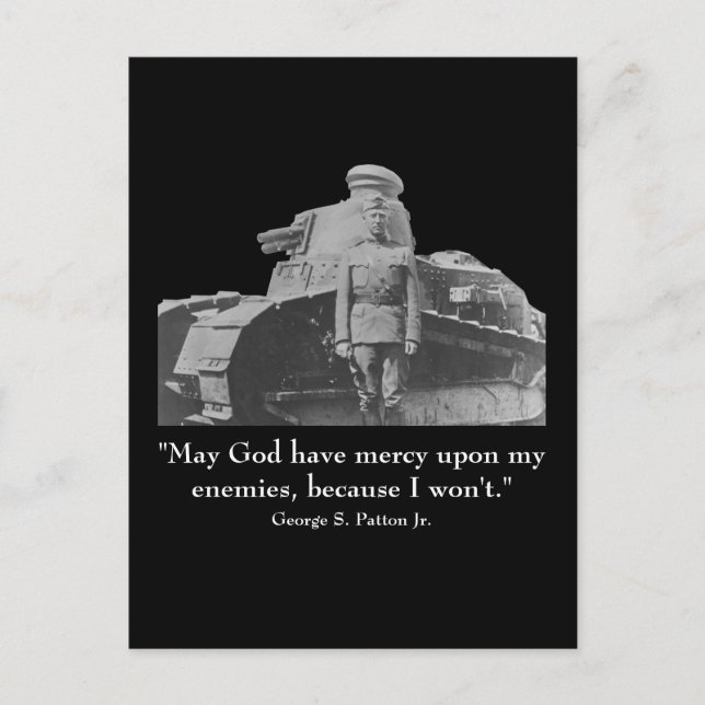 George Patton and Quote Postcard (Front)