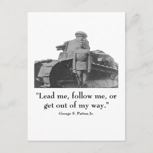 George Patton and Quote Postcard
