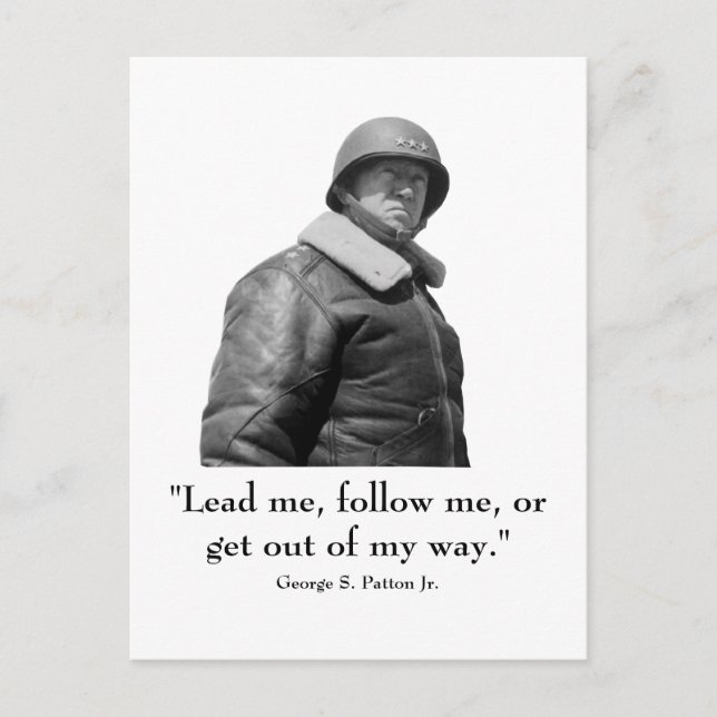 George Patton and Quote Postcard (Front)