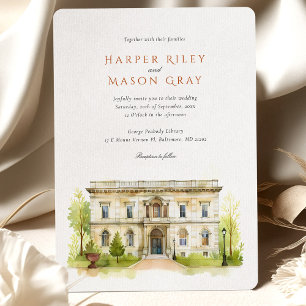 George Peabody Library Wedding Invitation