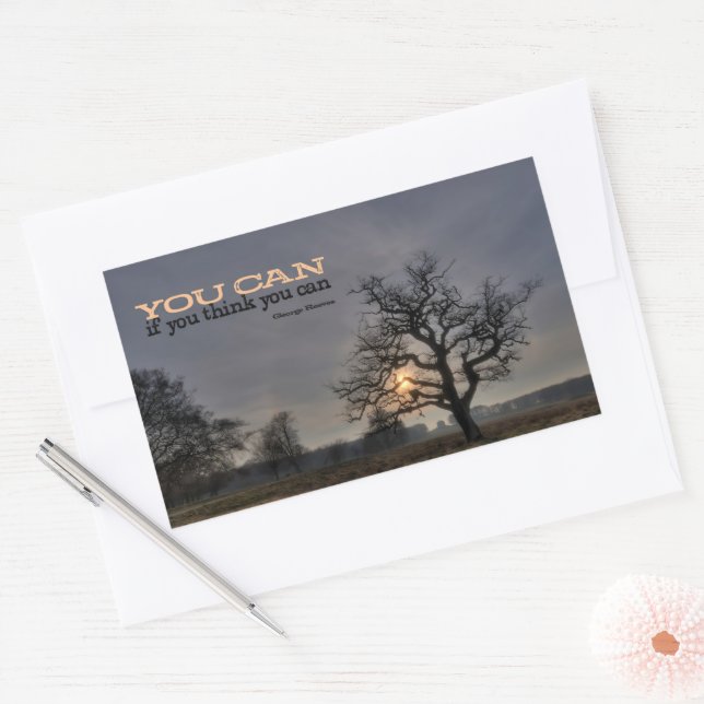 George Reeves Inspirational Quote "You can" Rectangular Sticker (Envelope)