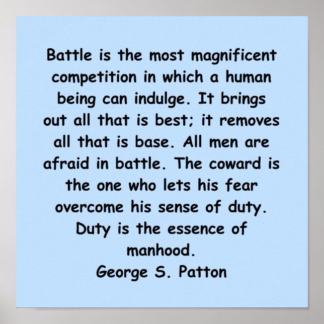 george s patton quote poster (Front)