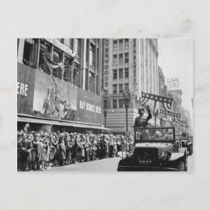 George S. Patton Waving at a Welcome Home Parade Postcard