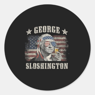 George Sloshington 4th Of July Party Washington Fu Classic Round Sticker