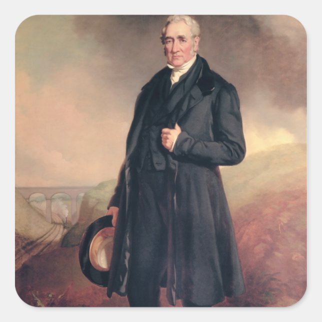 George Stephenson Square Sticker (Front)