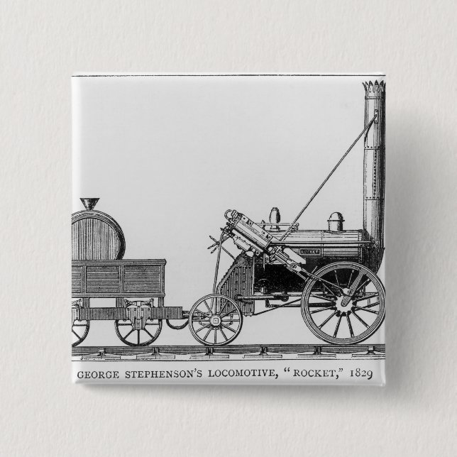 George Stephenson's Locomotive, 'Rocket', 1829 15 Cm Square Badge (Front)